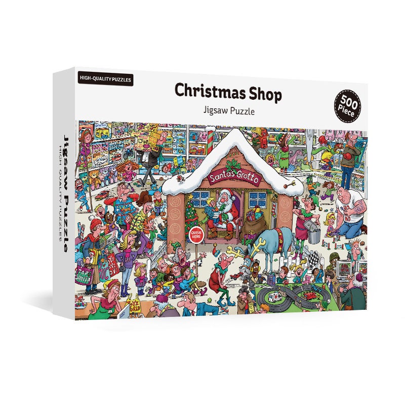 Christmas Series White Card Puzzle 52*38Cm 500 Piece Puzzle Paper Toy Source Manufacturer Spot Puzzle - Image 1